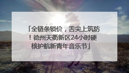 全链条锁价，舌尖上筑防！德州天衢新区24小时硬核护航新青年音乐节