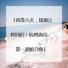 再等六天，钱塘江鲜回归！杭州渔民：第一波盼刀鱼