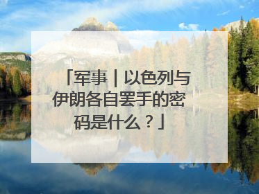 军事｜以色列与伊朗各自罢手的密码是什么？