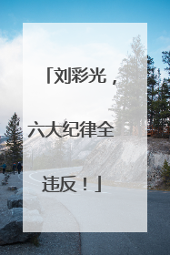 刘彩光，六大纪律全违反！