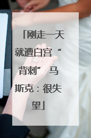 刚走一天就遭白宫“背刺” 马斯克：很失望