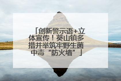创新警示语+立体宣传！葵山镇多措并举筑牢野生菌中毒“防火墙”
