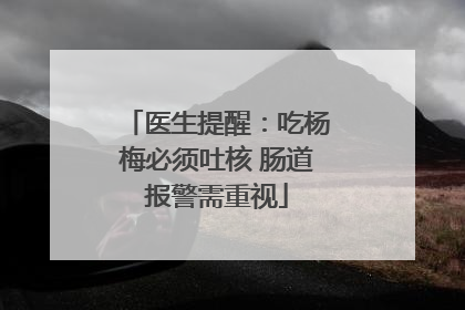 医生提醒：吃杨梅必须吐核 肠道报警需重视