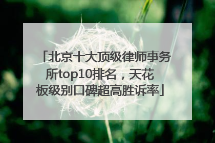 北京十大顶级律师事务所top10排名，天花板级别口碑超高胜诉率