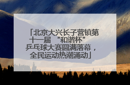 北京大兴长子营镇第十一届 “和谐杯” 乒乓球大赛圆满落幕，全民运动热潮涌动