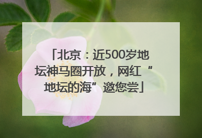 北京：近500岁地坛神马圈开放，网红“地坛的海”邀您尝