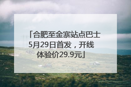 合肥至金寨站点巴士5月29日首发，开线体验价29.9元