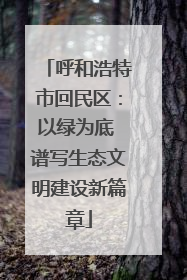 呼和浩特市回民区：以绿为底 谱写生态文明建设新篇章