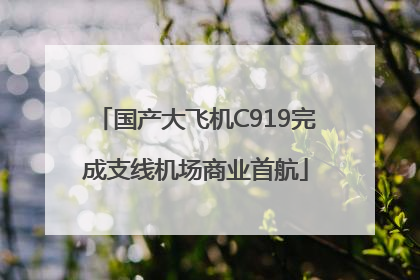 国产大飞机C919完成支线机场商业首航