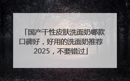 国产干性皮肤洗面奶哪款口碑好，好用的洗面奶推荐2025，不要错过