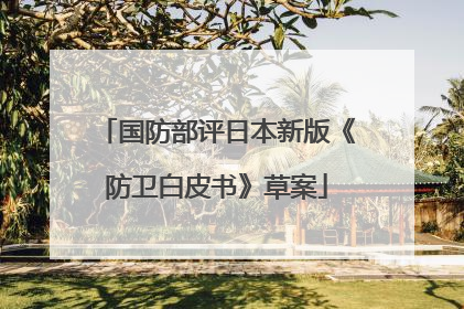 国防部评日本新版《防卫白皮书》草案