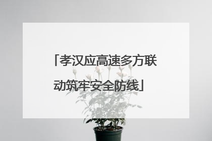 孝汉应高速多方联动筑牢安全防线