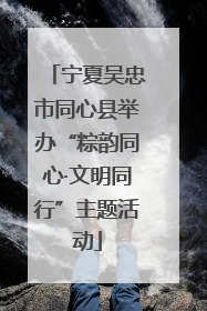 宁夏吴忠市同心县举办“粽韵同心·文明同行”主题活动