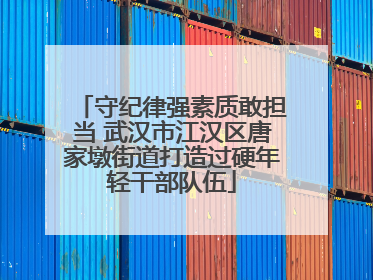守纪律强素质敢担当 武汉市江汉区唐家墩街道打造过硬年轻干部队伍