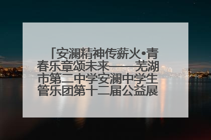 安澜精神传薪火•青春乐章颂未来——芜湖市第二中学安澜中学生管乐团第十二届公益展演圆满举行