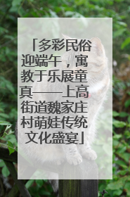 多彩民俗迎端午，寓教于乐展童真——上高街道魏家庄村萌娃传统文化盛宴