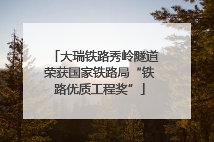 大瑞铁路秀岭隧道荣获国家铁路局“铁路优质工程奖”