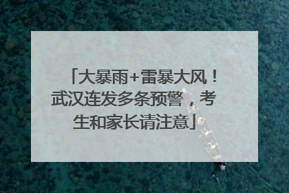 大暴雨+雷暴大风！武汉连发多条预警，考生和家长请注意