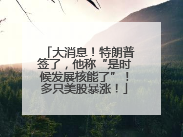 大消息！特朗普签了，他称“是时候发展核能了”！多只美股暴涨！