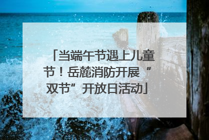 当端午节遇上儿童节！岳麓消防开展“双节”开放日活动