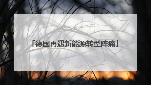 德国再遇新能源转型阵痛
