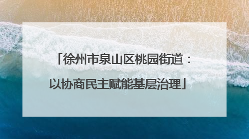 徐州市泉山区桃园街道：以协商民主赋能基层治理