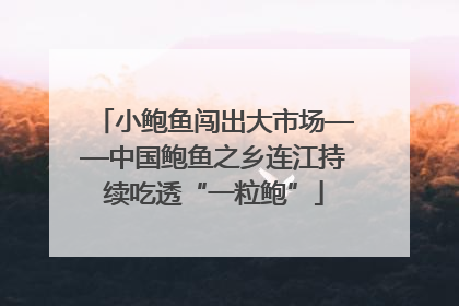 小鲍鱼闯出大市场——中国鲍鱼之乡连江持续吃透“一粒鲍”