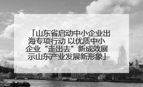 山东省启动中小企业出海专项行动 以优质中小企业“走出去”新成效展示山东产业发展新形象