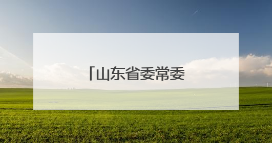 山东省委常委会召开会议