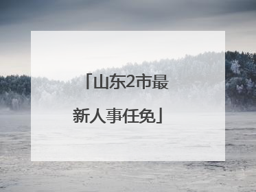 山东2市最新人事任免