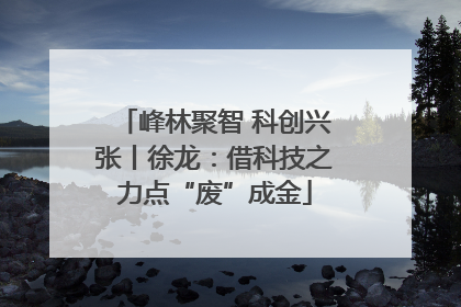峰林聚智 科创兴张丨徐龙：借科技之力点“废”成金