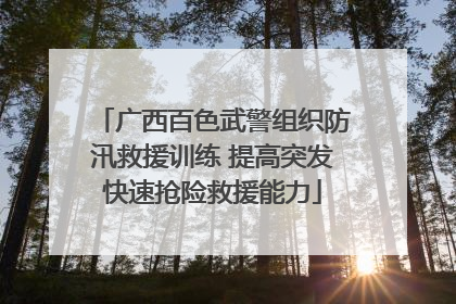 广西百色武警组织防汛救援训练 提高突发快速抢险救援能力