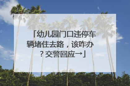 幼儿园门口违停车辆堵住去路，该咋办？交警回应→