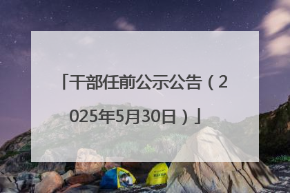 干部任前公示公告（2025年5月30日）