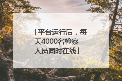 平台运行后，每天4000名检察人员同时在线