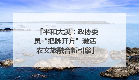 平和大溪：政协委员“把脉开方”激活农文旅融合新引擎
