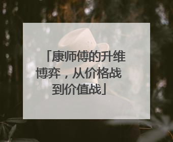 康师傅的升维博弈，从价格战到价值战