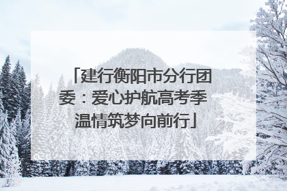 建行衡阳市分行团委：爱心护航高考季 温情筑梦向前行