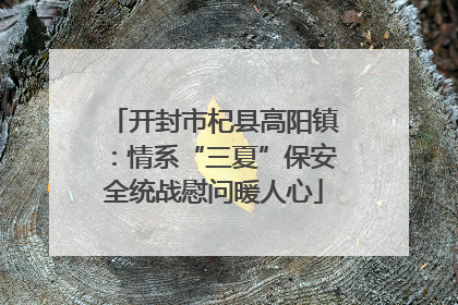 开封市杞县高阳镇：情系“三夏”保安全统战慰问暖人心