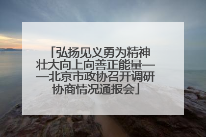 弘扬见义勇为精神 壮大向上向善正能量——北京市政协召开调研协商情况通报会