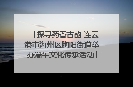 探寻药香古韵 连云港市海州区朐阳街道举办端午文化传承活动