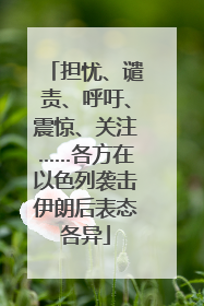 担忧、谴责、呼吁、震惊、关注……各方在以色列袭击伊朗后表态各异