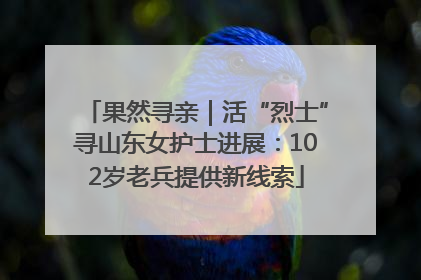 果然寻亲｜活“烈士”寻山东女护士进展：102岁老兵提供新线索