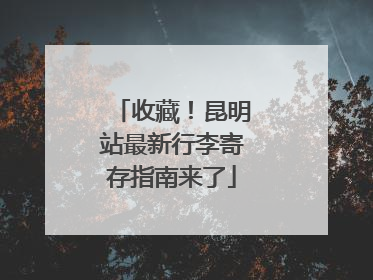 收藏！昆明站最新行李寄存指南来了
