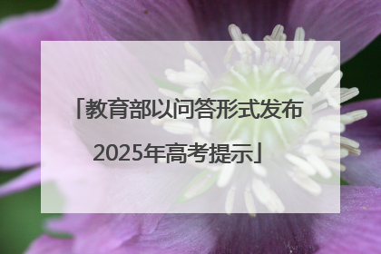 教育部以问答形式发布2025年高考提示