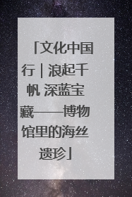 文化中国行｜浪起千帆 深蓝宝藏——博物馆里的海丝遗珍