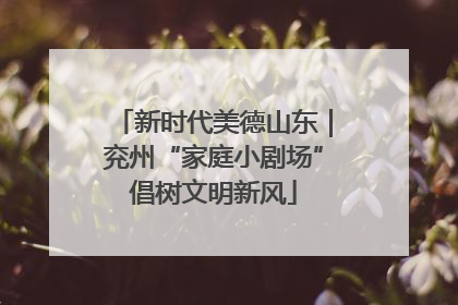 新时代美德山东｜兖州“家庭小剧场”倡树文明新风