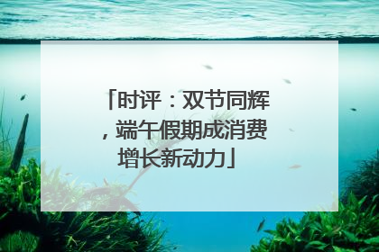 时评：双节同辉，端午假期成消费增长新动力