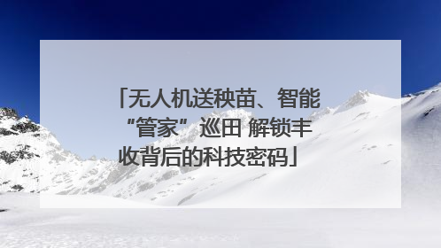 无人机送秧苗、智能“管家”巡田 解锁丰收背后的科技密码