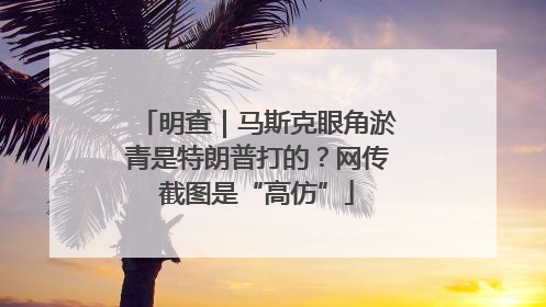明查｜马斯克眼角淤青是特朗普打的？网传截图是“高仿”